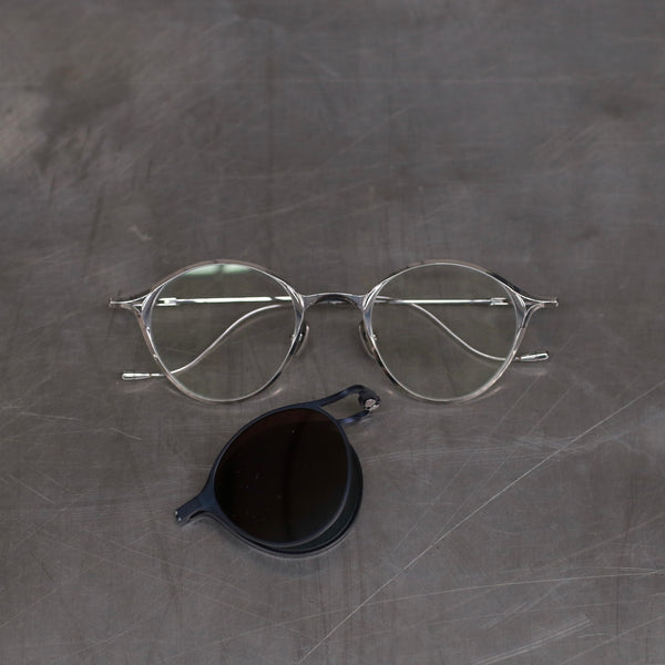 Rigards RG1038 Series Collection Detachable Double-Layer Plain Sunglasses RRG-RG1038TI-PGAHTMQTL Polished Frame/Dark Frame + Transparent Lenses/Bronze Blue Lenses